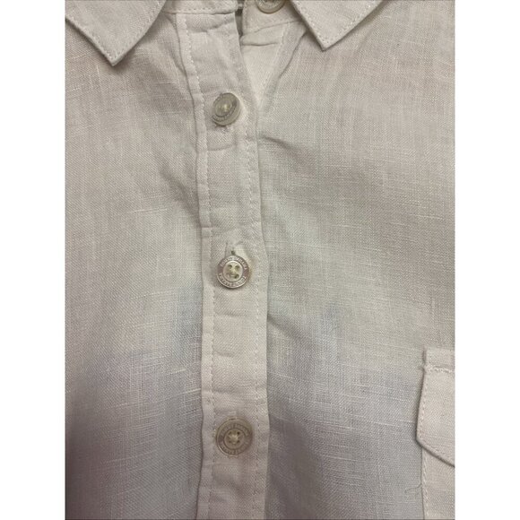 Tommy Bahama Womens White Short-Sleeve‎ Linen Boxy popover oversized Size XL - Picture 3 of 12